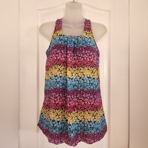 GEORGE Floral Elastic Hem Top with Racerback Detail!